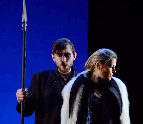 The big pleasant surprise was Jørgen Backer, extraordinary well singing and performing as Wotan. Many brilliant and well sounding details, A master piece. At the photo Jørgen Backer as Wotan and Anna Einarsson as Fricka in Die Walküre at Operaen in Oslo, Lidal North Operw Work Shop. June 2015. Foto